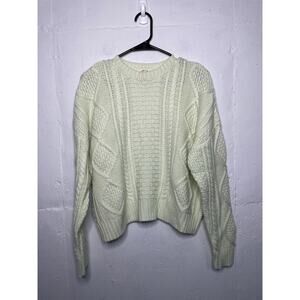 Electric & Rose Anthropologie Lime Green Chunky Oversized Sweater Women size XS